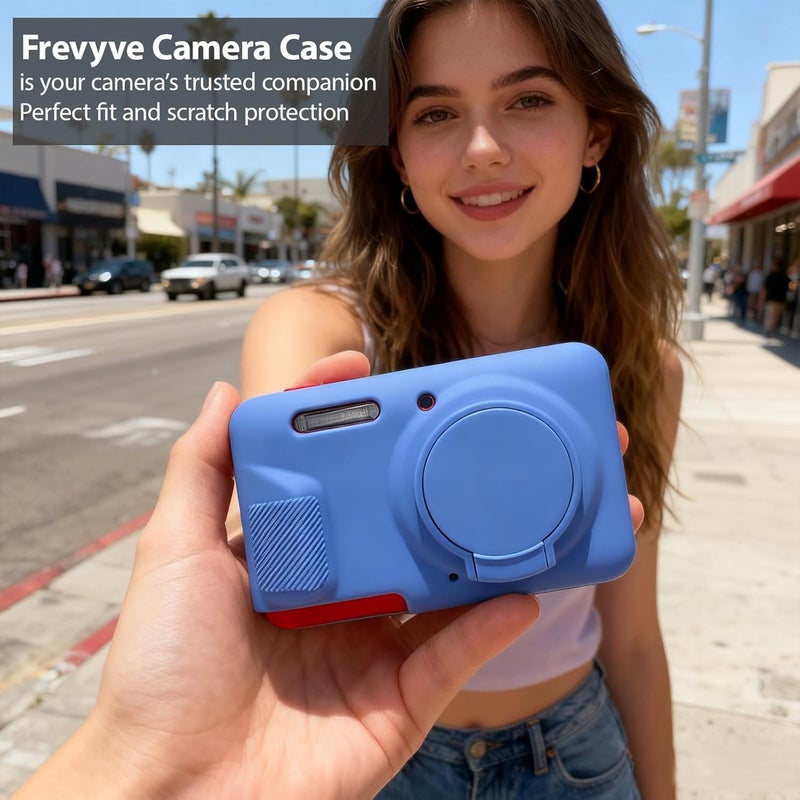 Frevyve Case for Kodak PIXPRO FZ55 Digital Camera Accessories, Soft Silicone Protective Case, Slim Fit Sleeve with Removable Lens Cover and Screen Protector, Lightweight, Anti-Scratch (Royal Blue) - Image 4